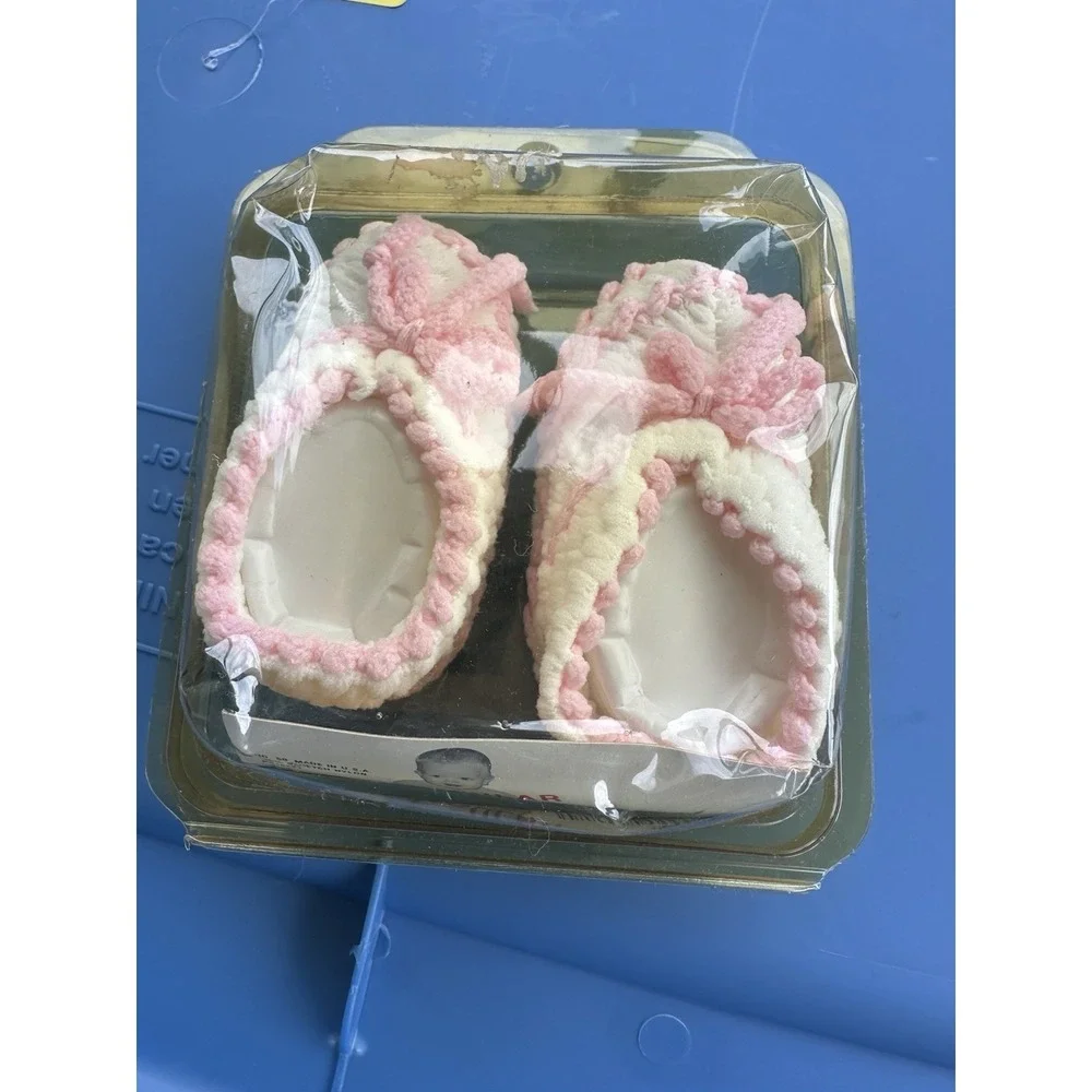 NEW VTG Spencer's Infant Booties Made In The USA‎ 100% Stretch Nylon 2 Pairs